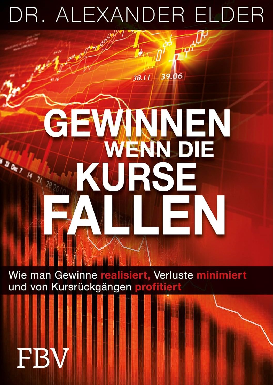 Buchcover mit dem Titel "Gewinnen, wenn die Kurse fallen" von Dr. Alexander Elder.